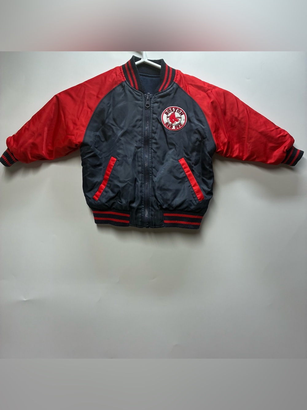 Red Sox Majestic 2T Vintage Reversible Jacket Toddlers MLB Red Navy Baseball Zip